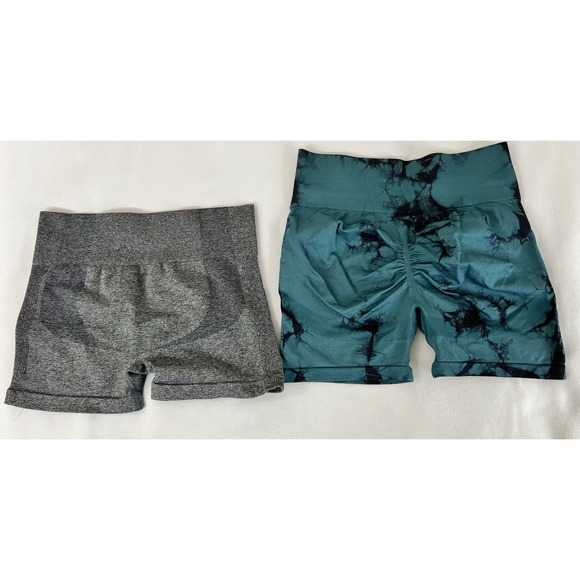 Lot Of 2 Athletic Shorts Gym Training Sz XL Running Green‎ / Gray - Picture 9 of 9